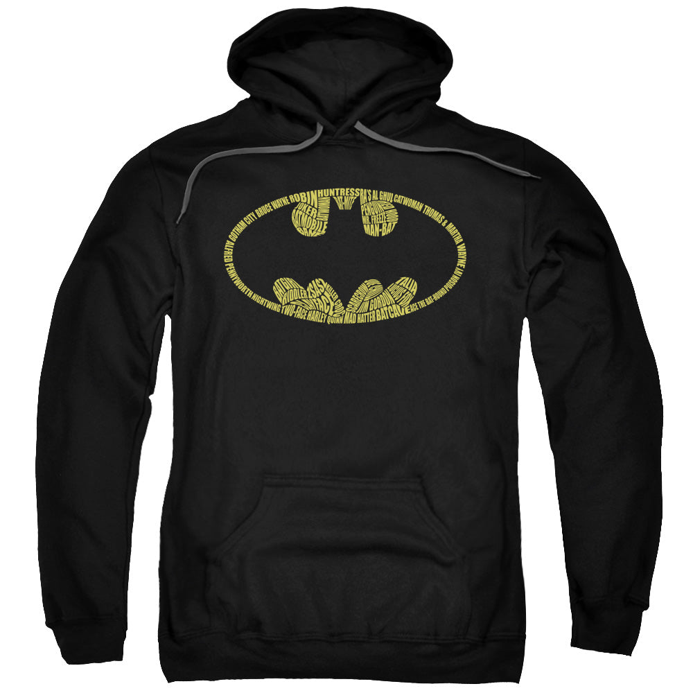 Batman Word Logo Mens Hoodie Black Officially Licensed