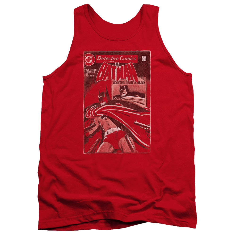 Batman Doa Cover Mens Tank Top Shirt Red Officially Licensed