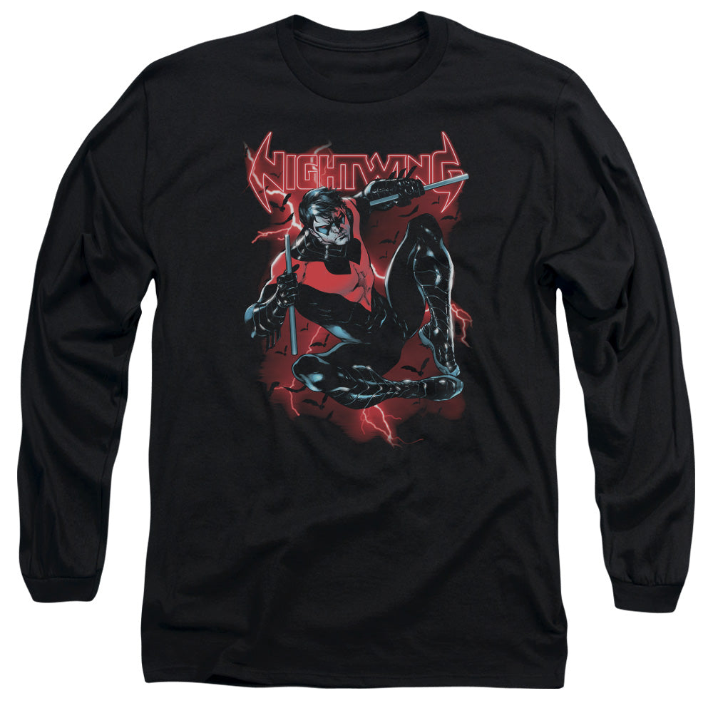 Batman Lightwing Mens Long Sleeve Shirt Black Officially Licensed