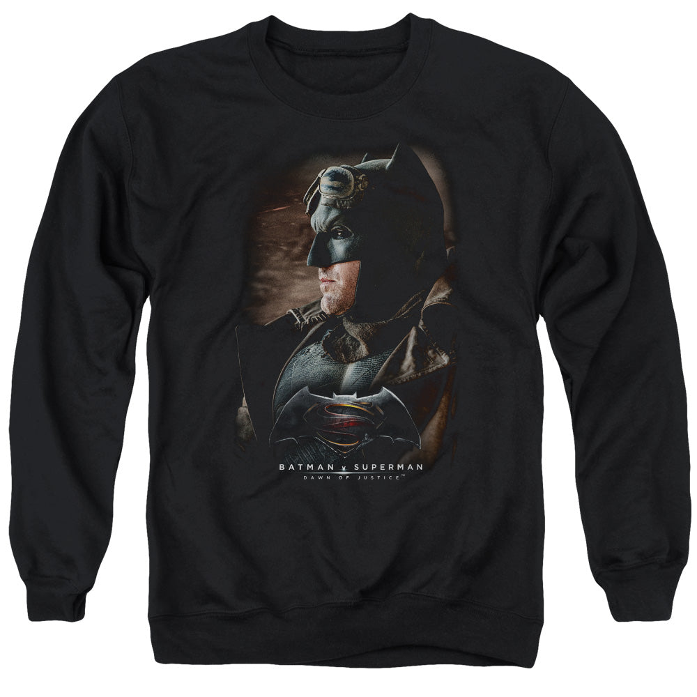 Batman V Superman Desert Gear Mens Crewneck Sweatshirt Black Officially Licensed