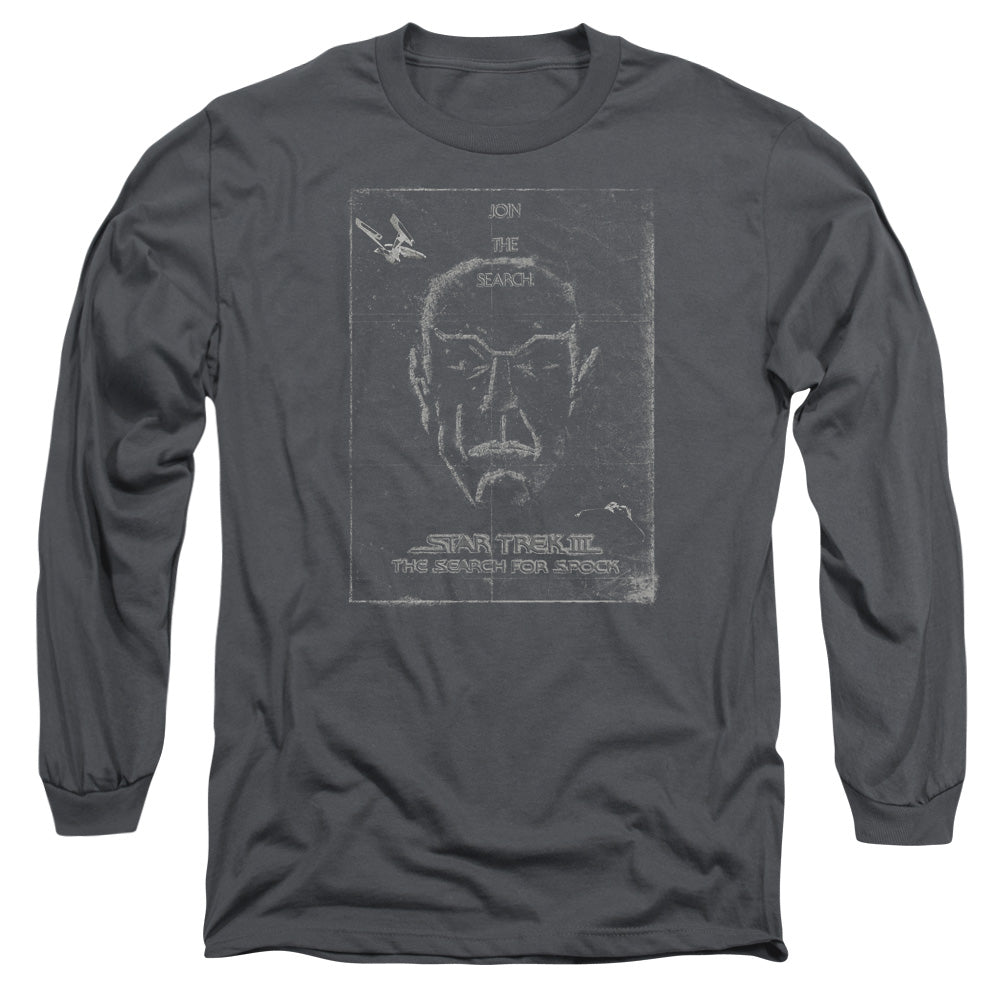 Star Trek Join The Search Mens Long Sleeve Shirt Charcoal Officially Licensed Officially Licensed