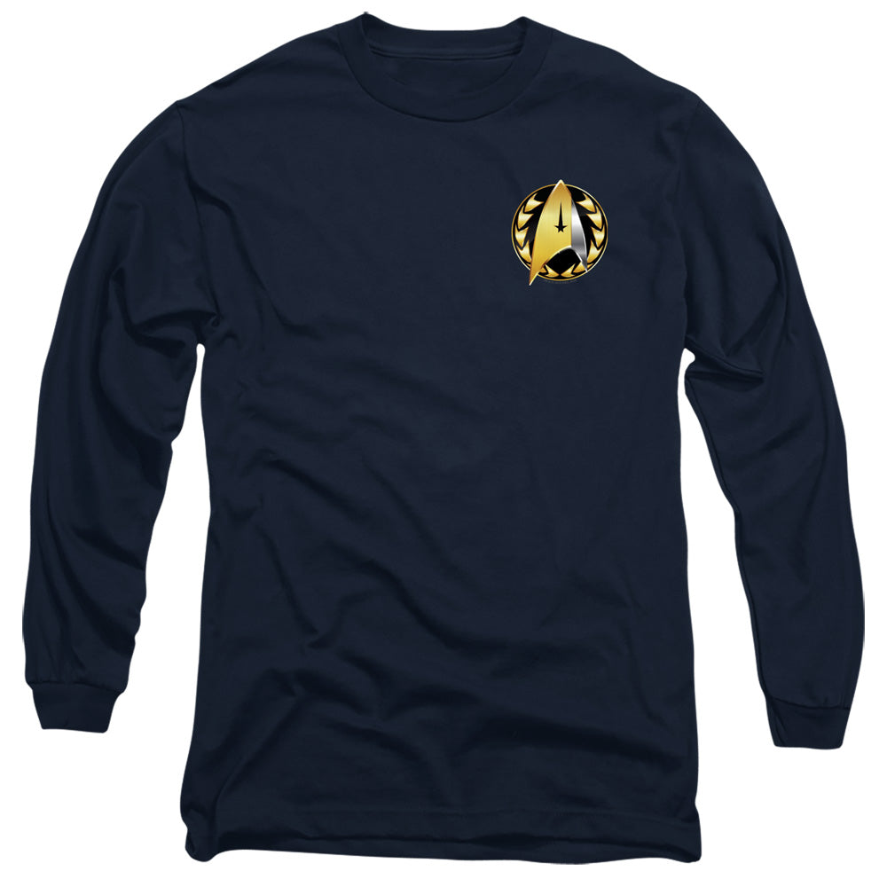 Star Trek Discovery Admiral Badge Mens Long Sleeve Shirt Navy Officially Licensed Officially Licensed