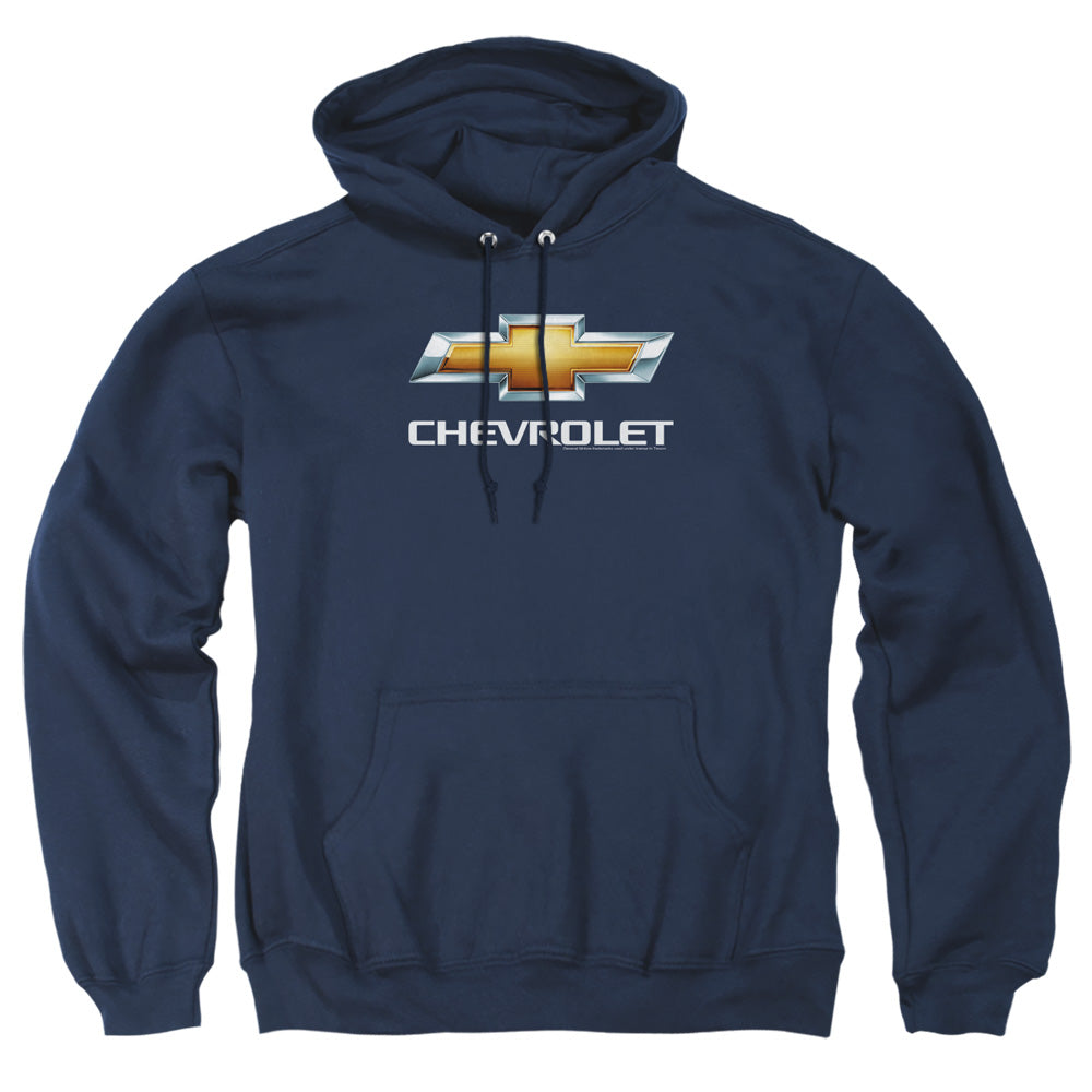 Chevrolet Chevy Bowtie Stacked Mens Hoodie Navy Officially Licensed