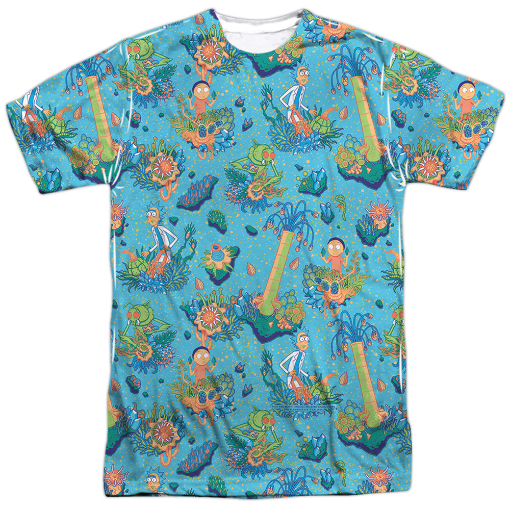 Rick And Morty Ricktanical Mens Poly Crew T Shirt White