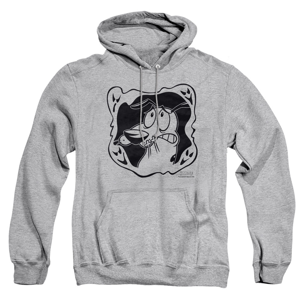 Courage The Cowardly Dog Ghost Frame Mens Hoodie Athletic Heather Officially Licensed