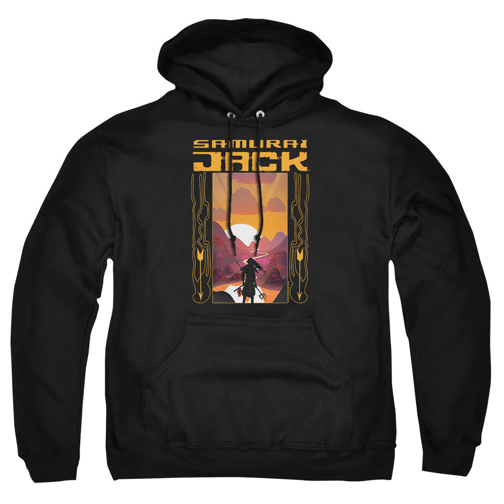 Samurai Jack Sunrise Mens Hoodie Black Officially Licensed