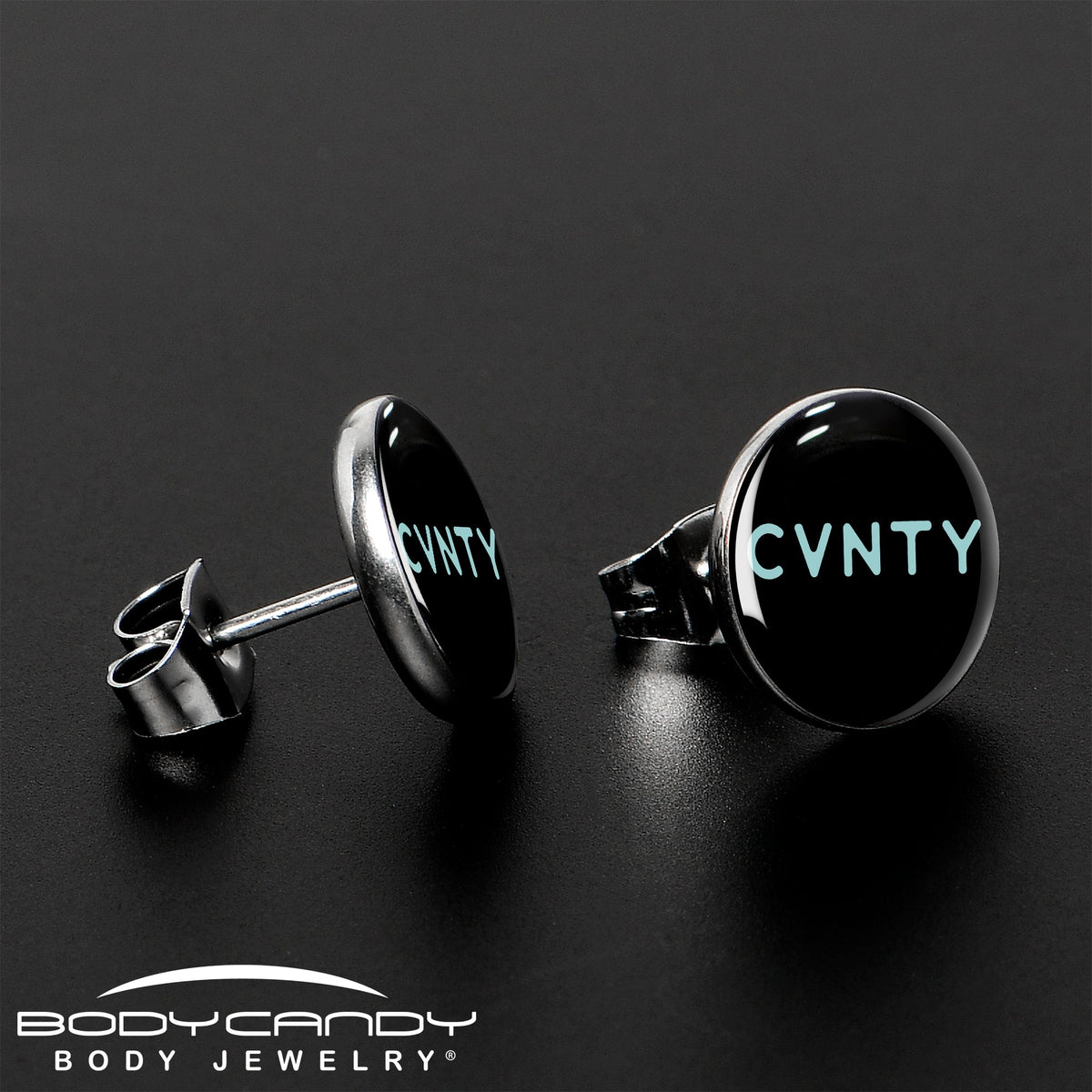 Phrase Logo CVNTY Stud Earrings by Onyx O