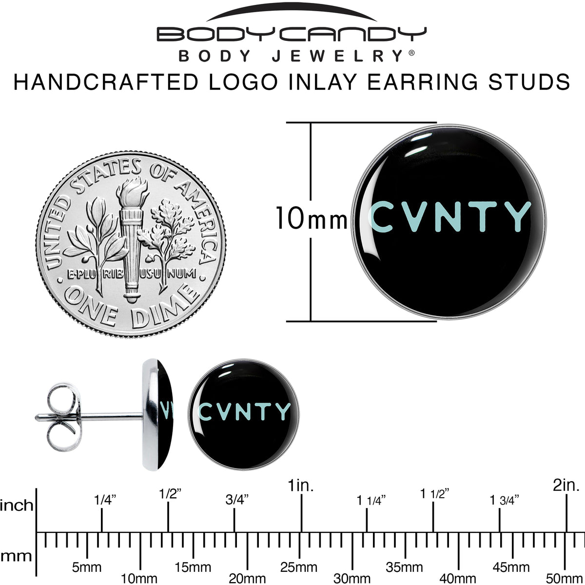 Phrase Logo CVNTY Stud Earrings by Onyx O