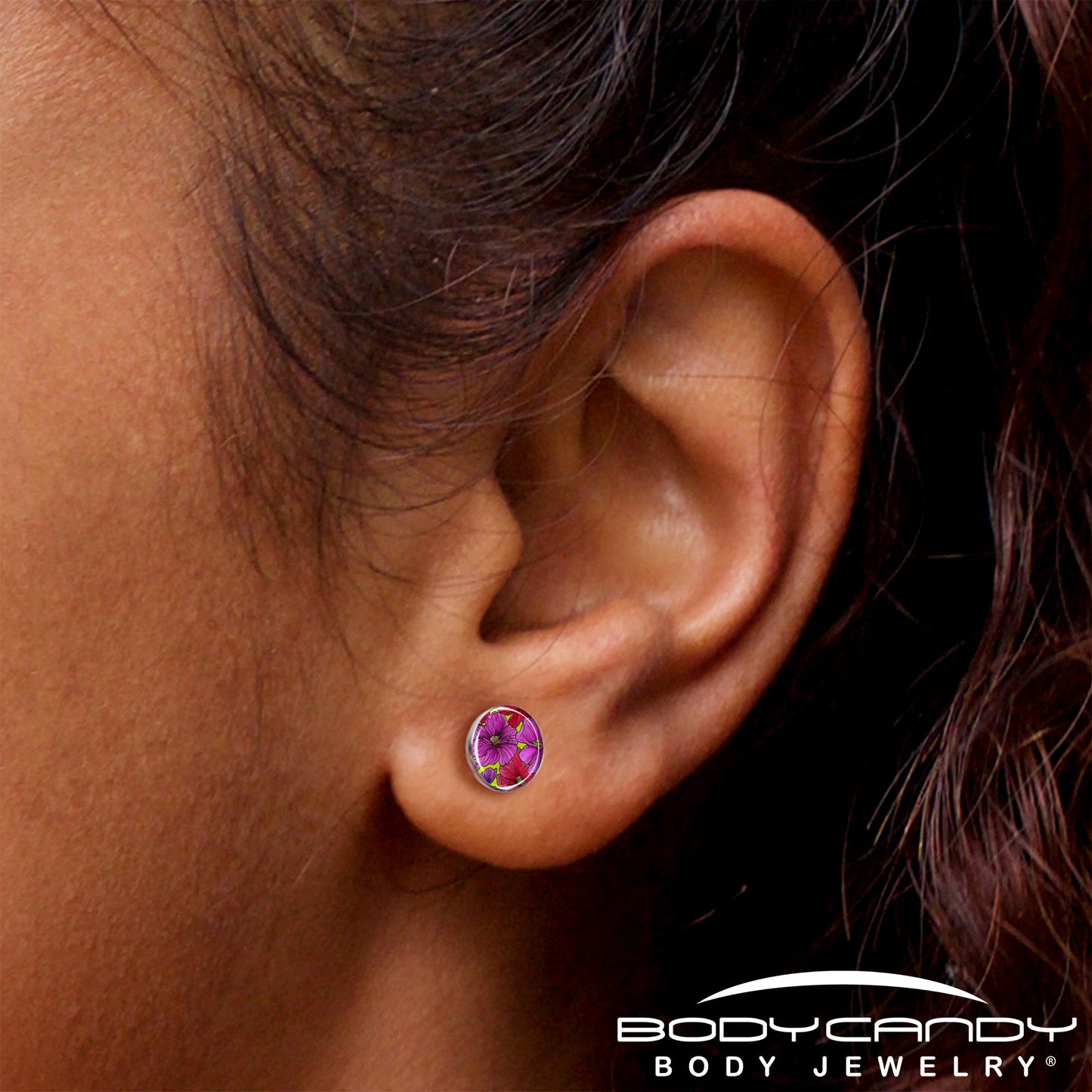 Blossom Creation Tropical Floral Flowers Stud Earrings by Onyx O