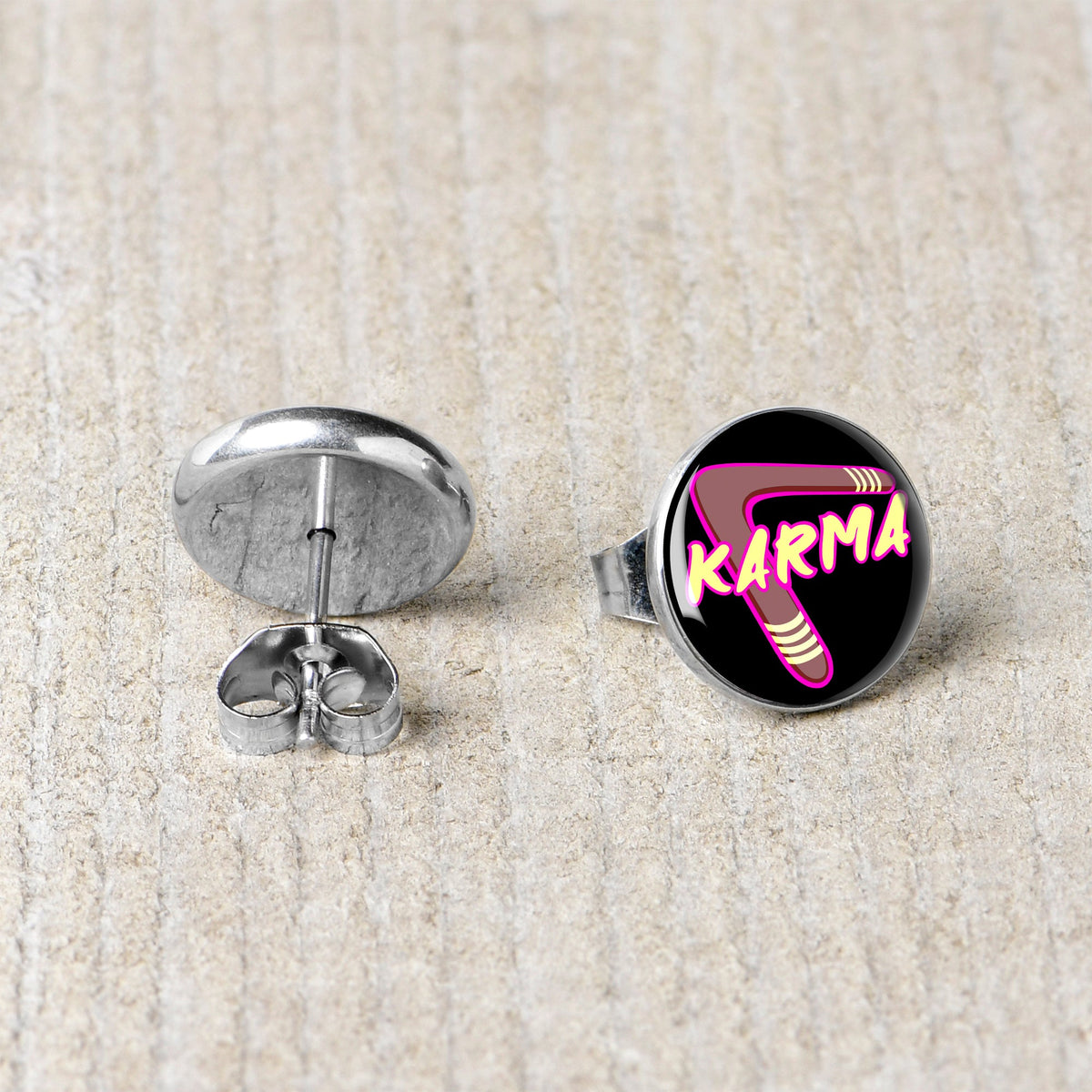 Karmic Boomerang Stud Earrings by Onyx O