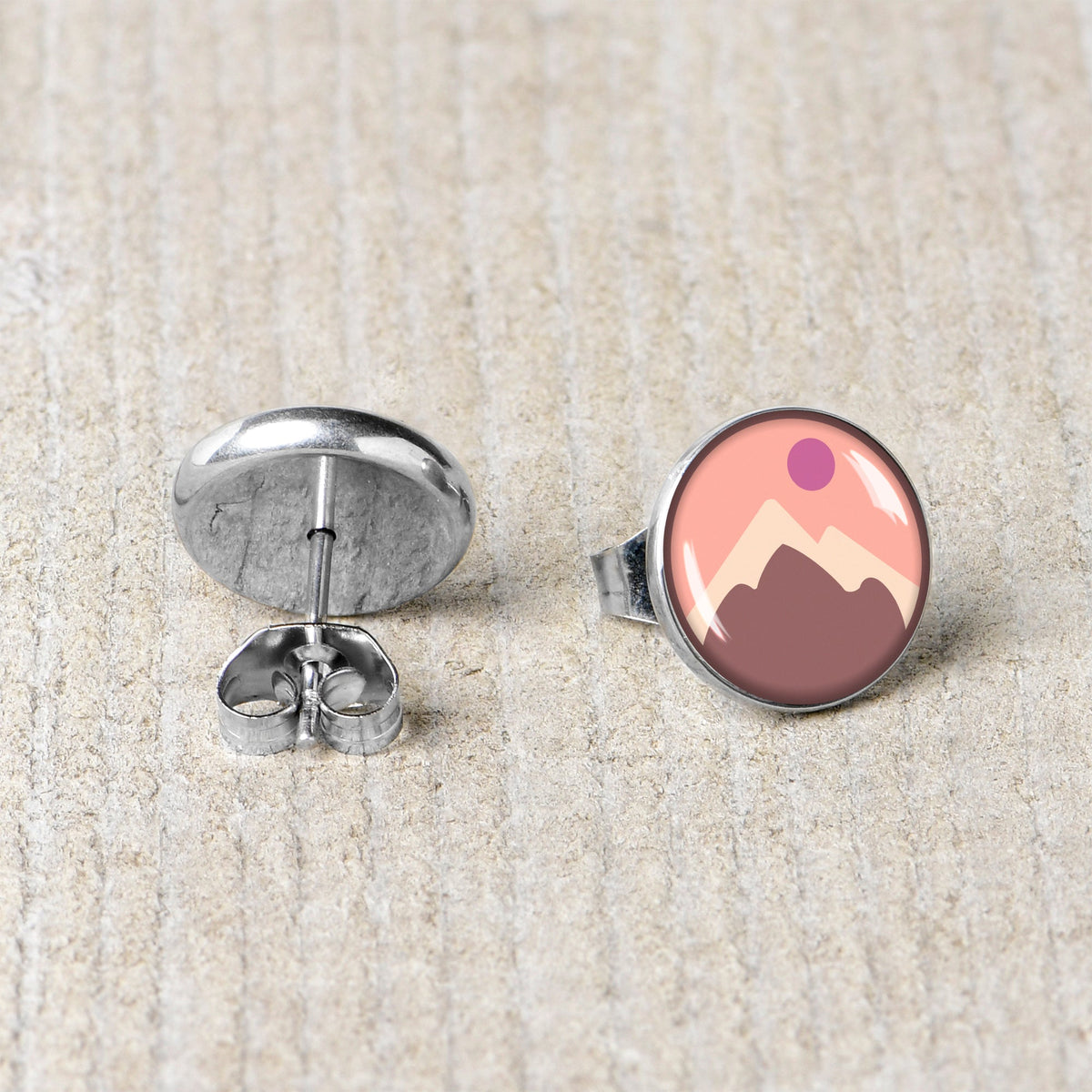 Mountain Sunrise Stud Earrings by Onyx O
