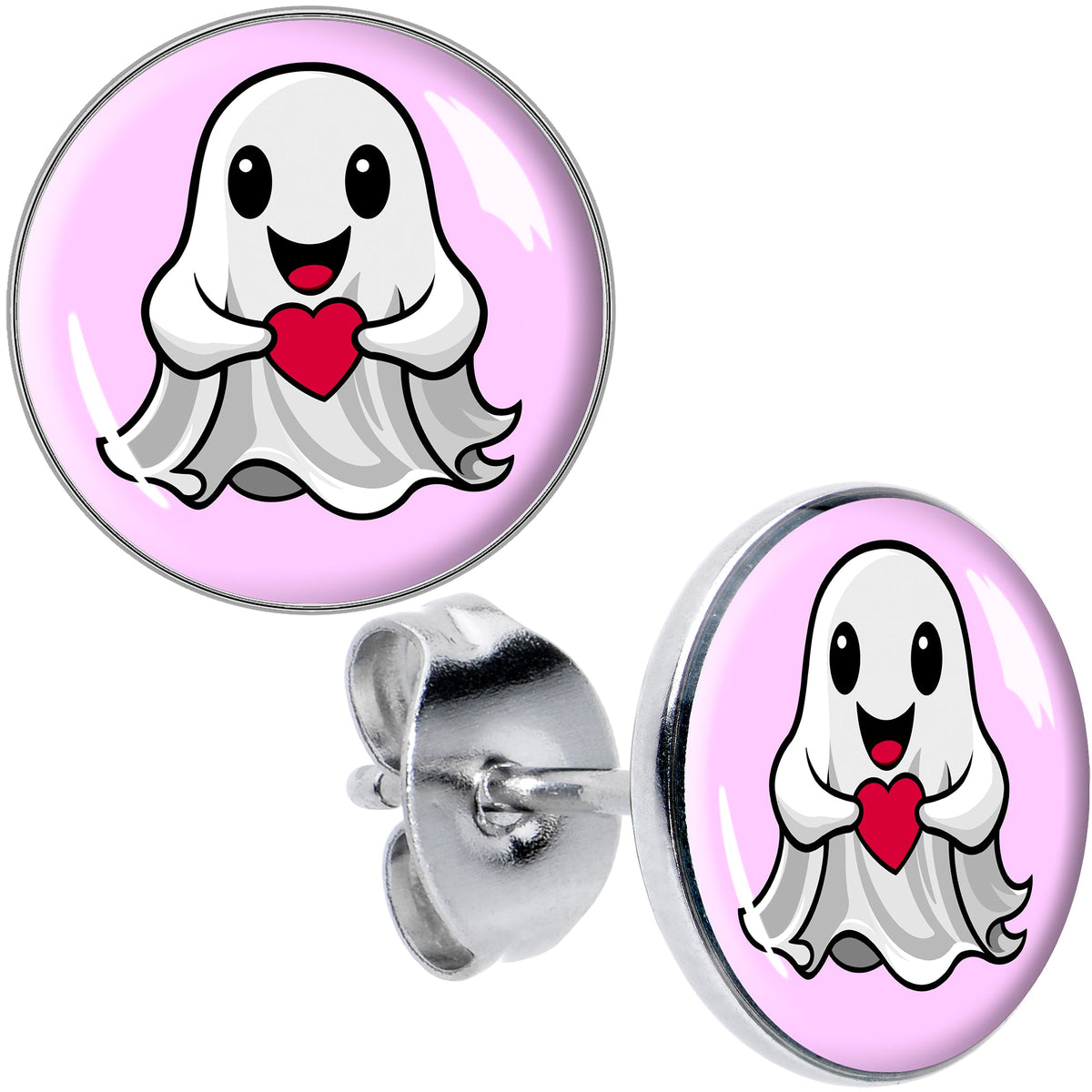 Valentine Sweet Ghost Stud Earrings by Onyx O