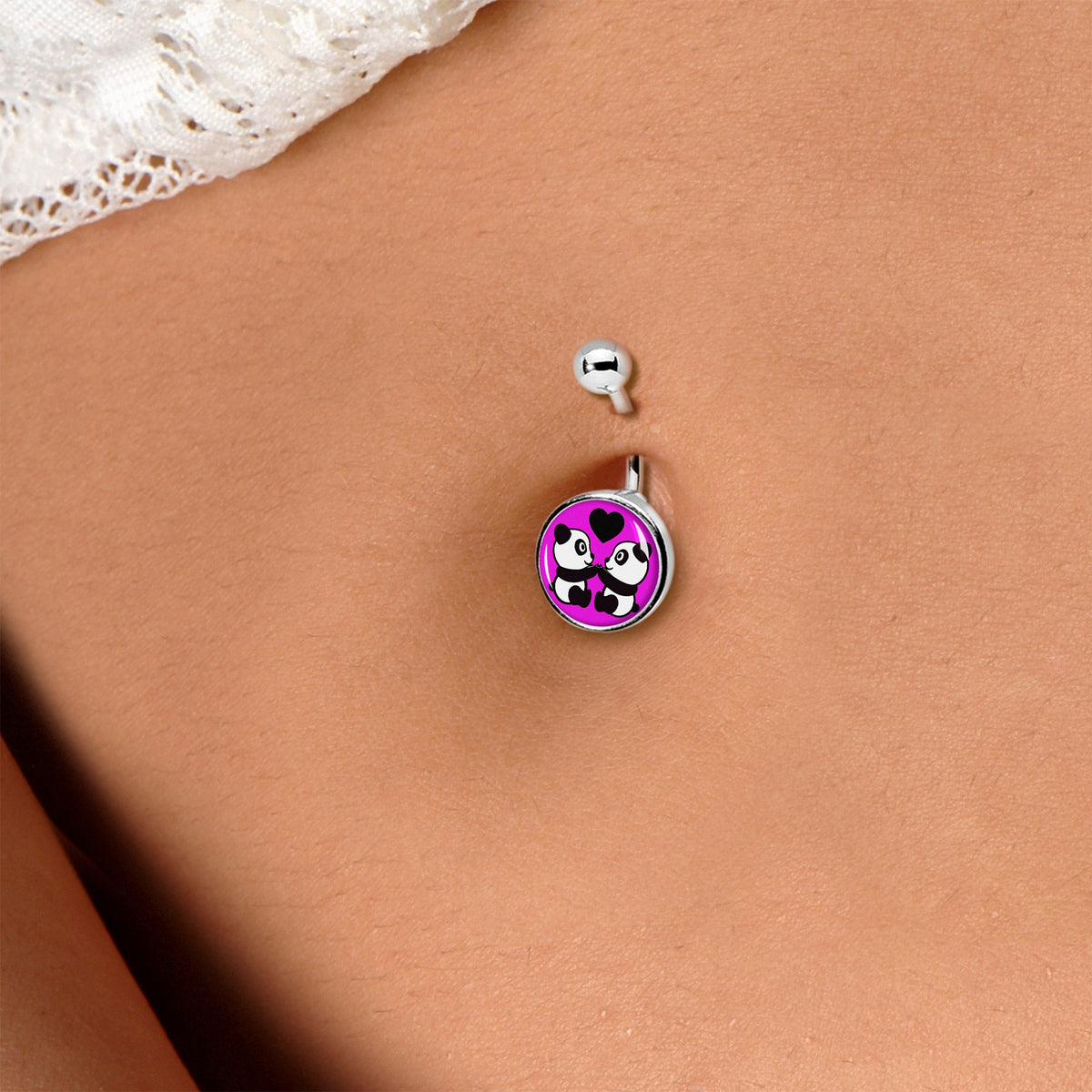 Panda Love Belly Ring by Onyx O