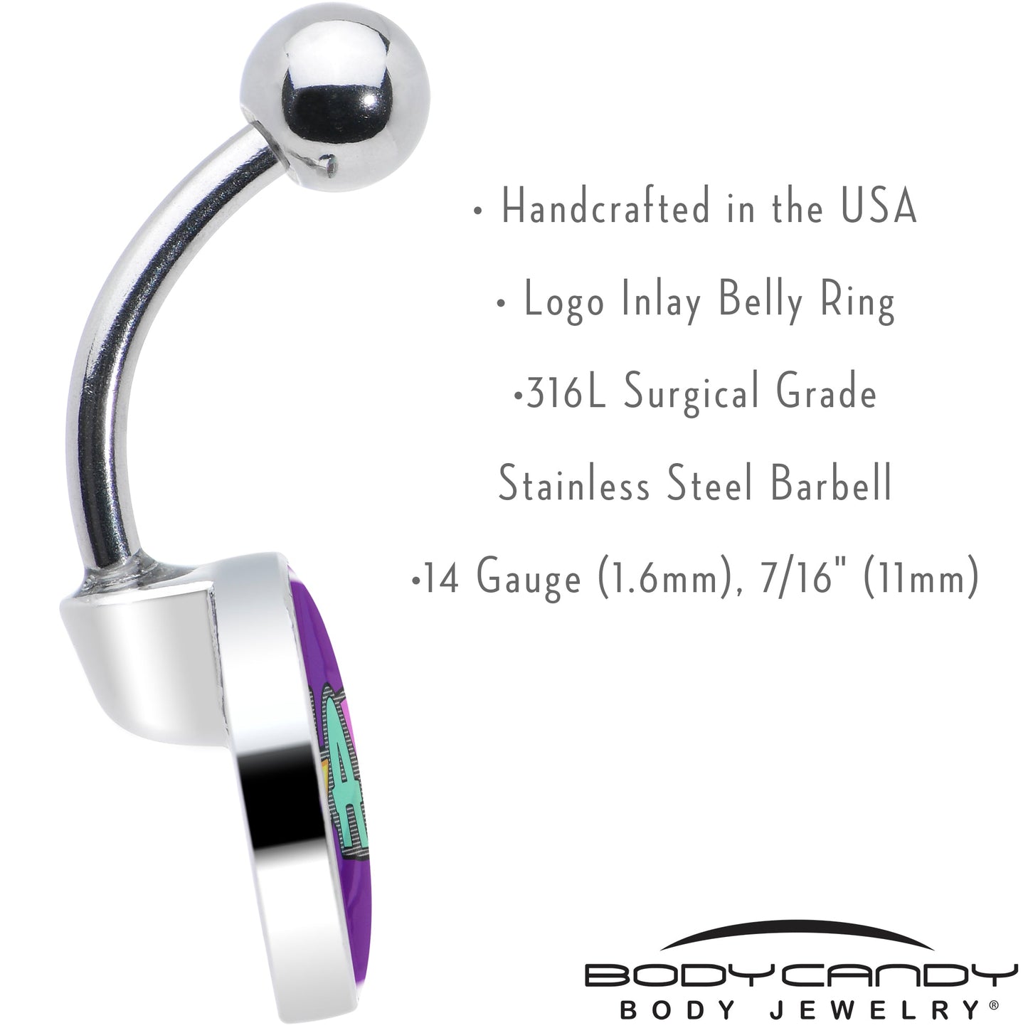 Colorful Lighting SLAY Belly Ring by Onyx O