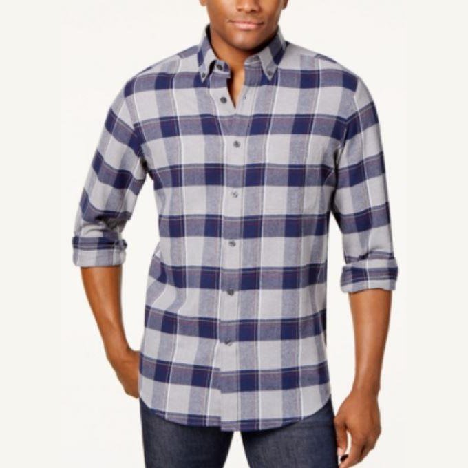 Club Room Mens Plaid Flannel Shirt