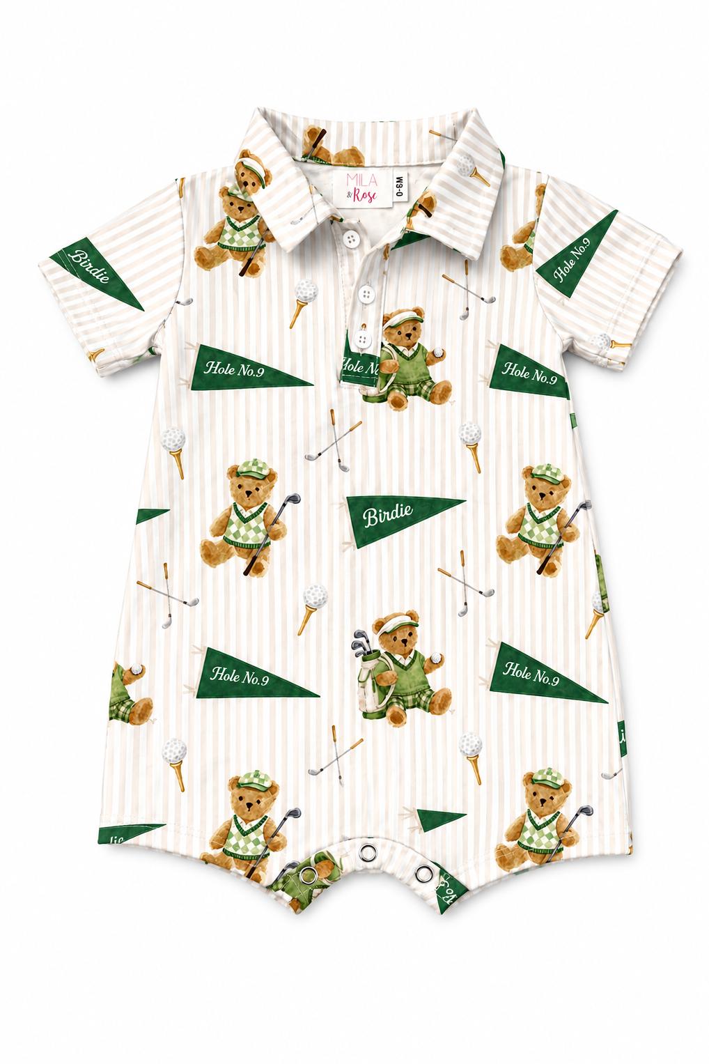Golfing Bears Polo Shorty One-Piece