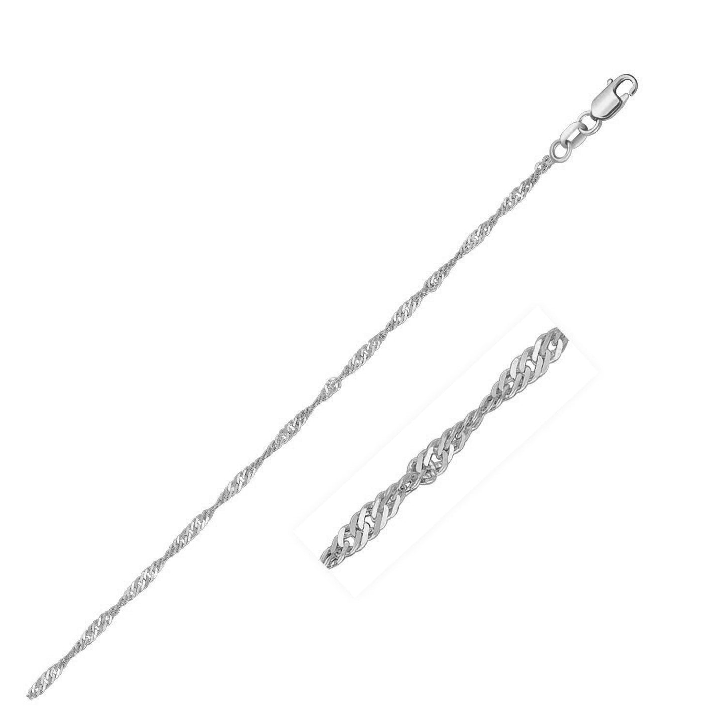 10k White Gold Singapore Chain(1.50 mm)