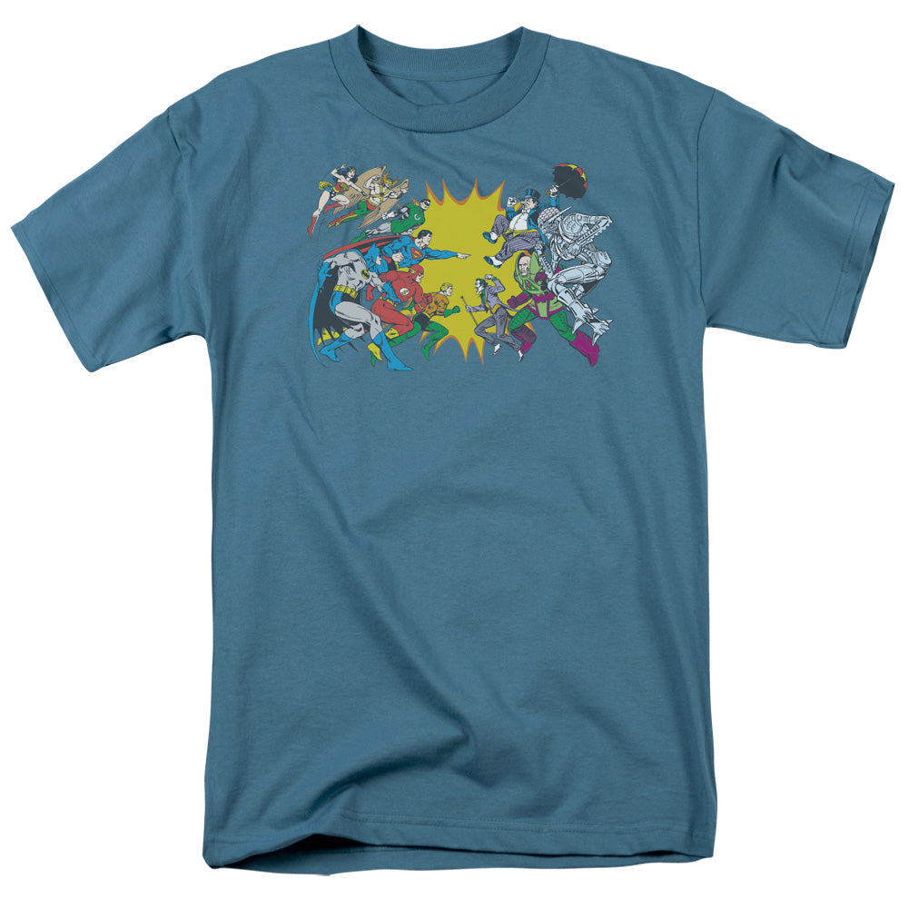 DC Comics Face Off Mens T Shirt Slate Officially Licensed