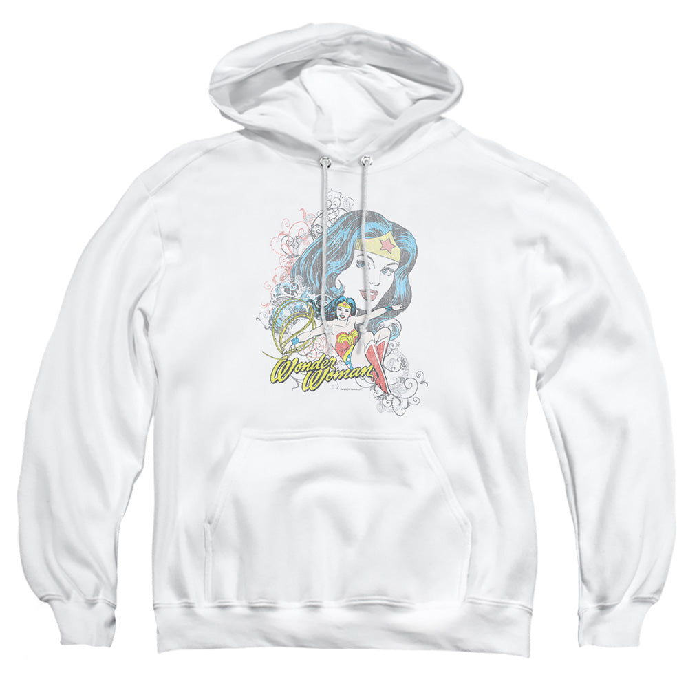 Dc Wonder Scroll Mens Hoodie White Officially Licensed