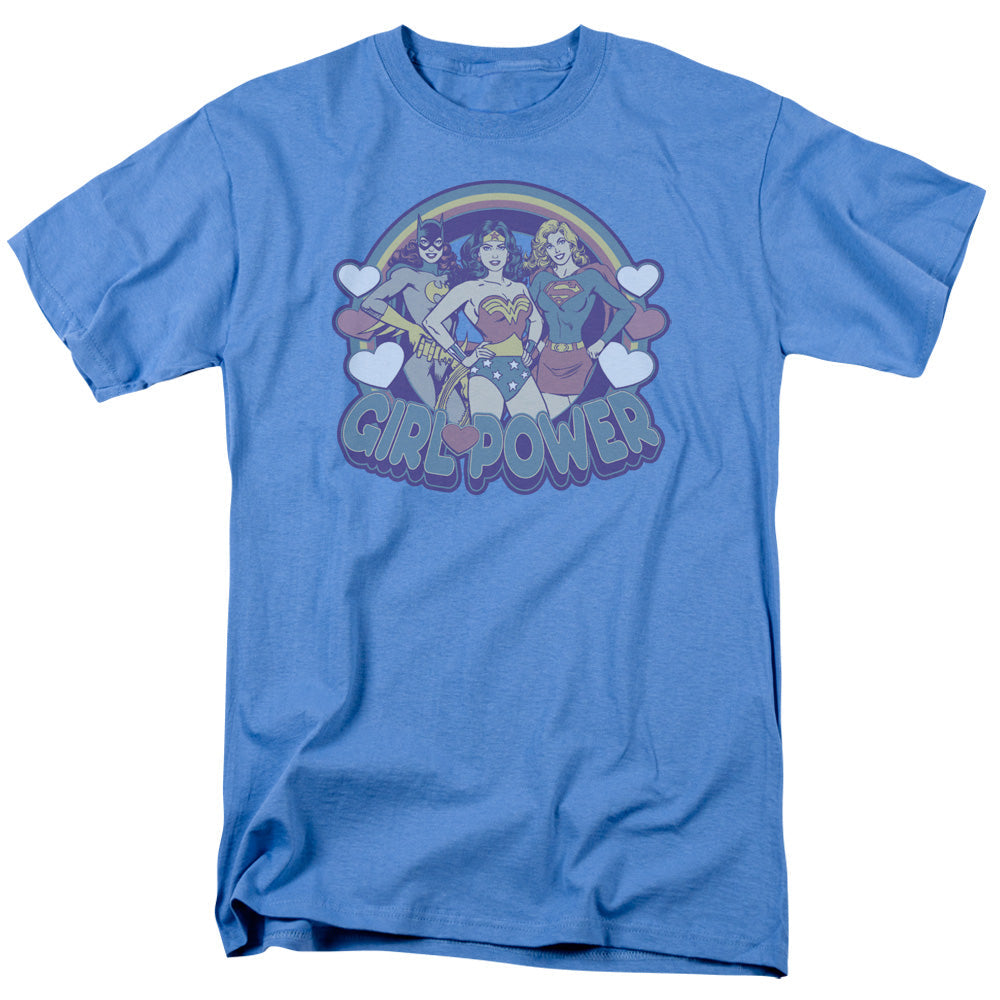 DC Comics Retro Girl Power Mens T Shirt Carolina Blue Officially Licensed
