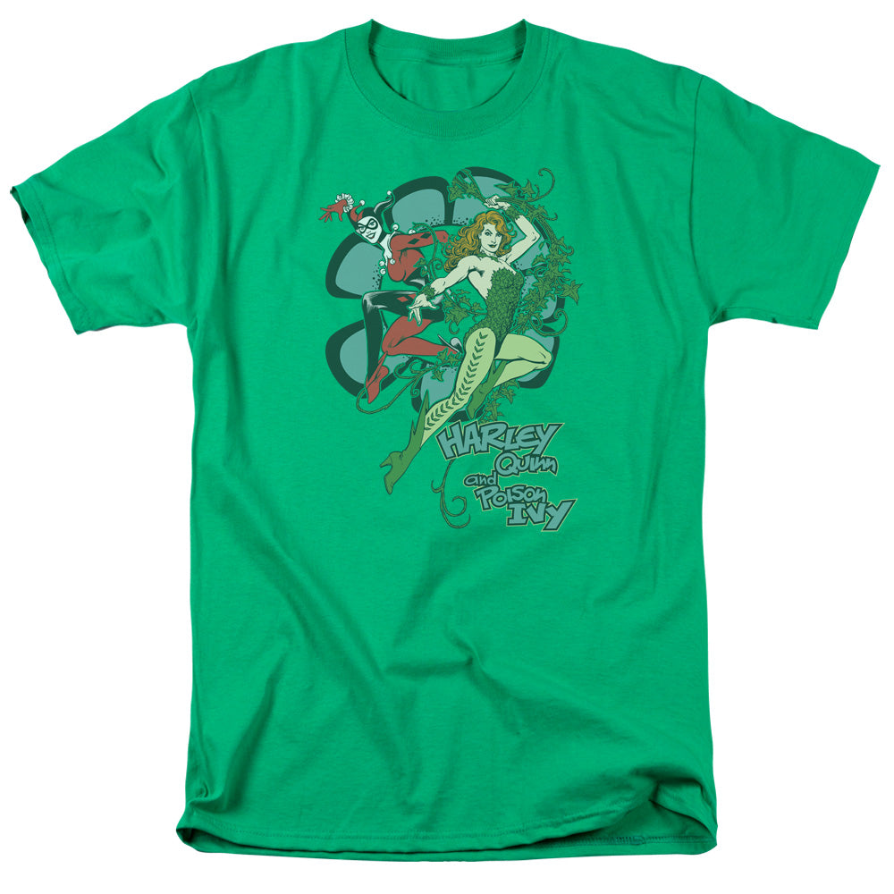Dc Harley And Ivy Mens T Shirt Kelly Green Officially Licensed
