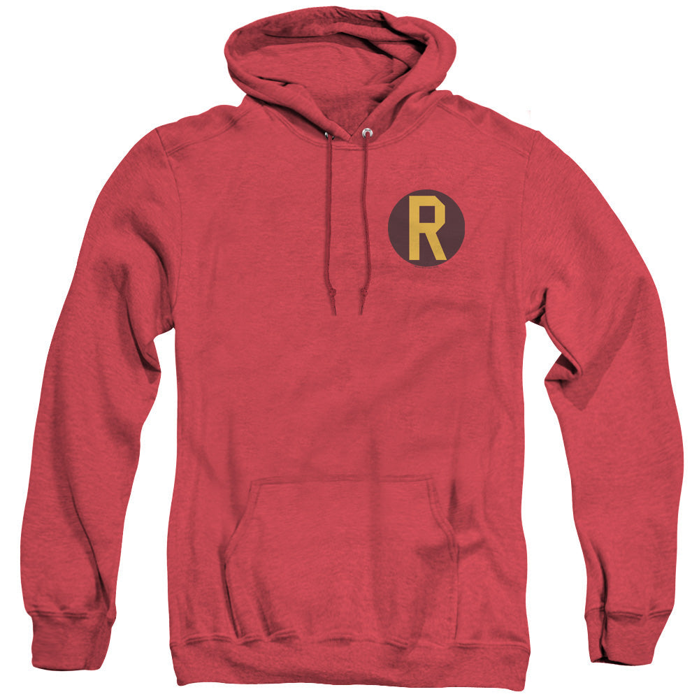 DC Comics Robin Logo Heather Mens Hoodie Red Officially Licensed