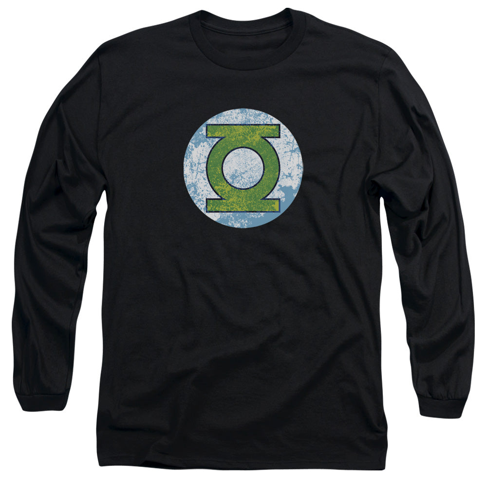 DC Comics Gl Neon Distress Logo Mens Long Sleeve Shirt Black Officially Licensed