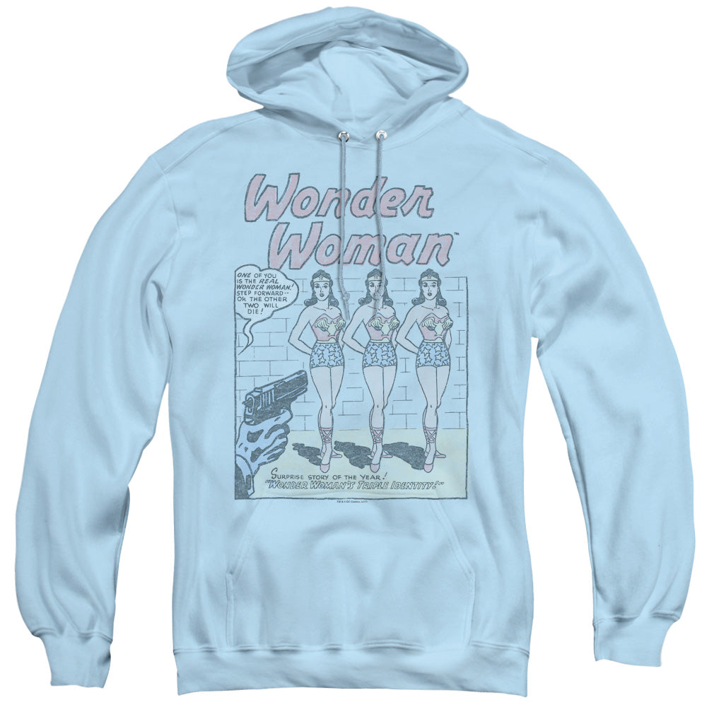 DC Comics Multiple Ww Mens Hoodie Light Blue Officially Licensed