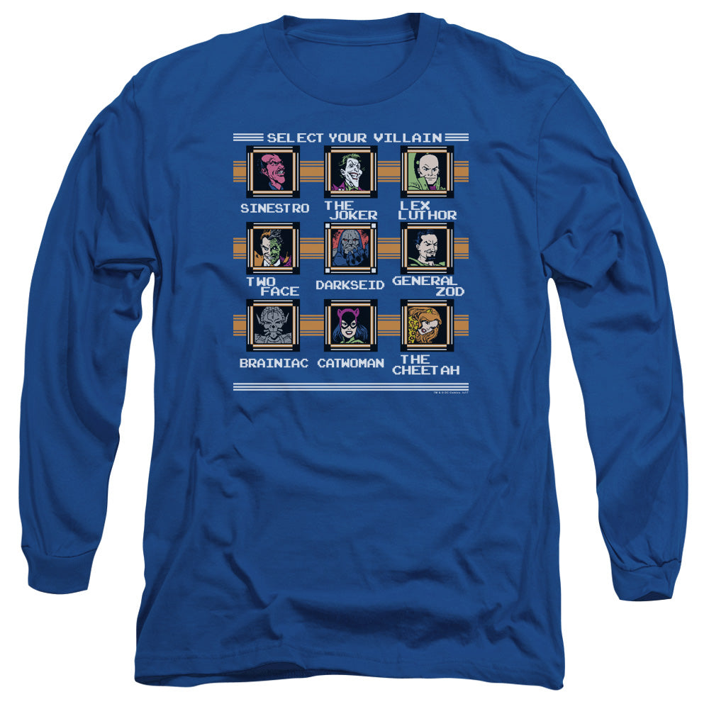 Dc Stage Select Mens Long Sleeve Shirt Royal Officially Licensed