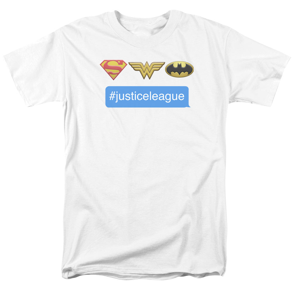 DC Comics Hashtag Justice League Mens T Shirt White Officially Licensed