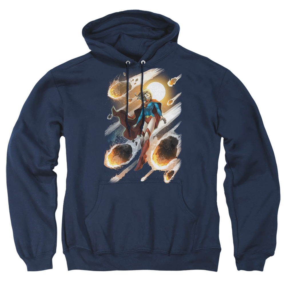 Jla Supergirl #1 Mens Hoodie Navy Officially Licensed