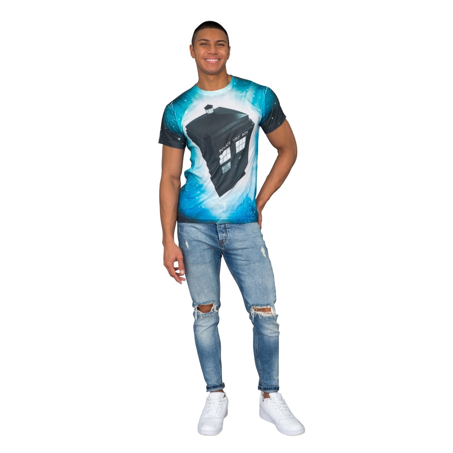 Doctor Who TARDIS Glowing Stars Sublimation T-Shirt
