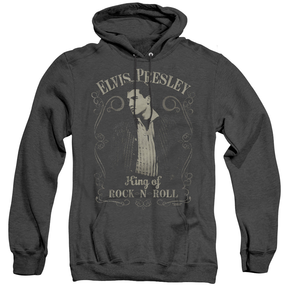 Elvis Presley Rock Legend Heather Mens Hoodie Black Officially Licensed