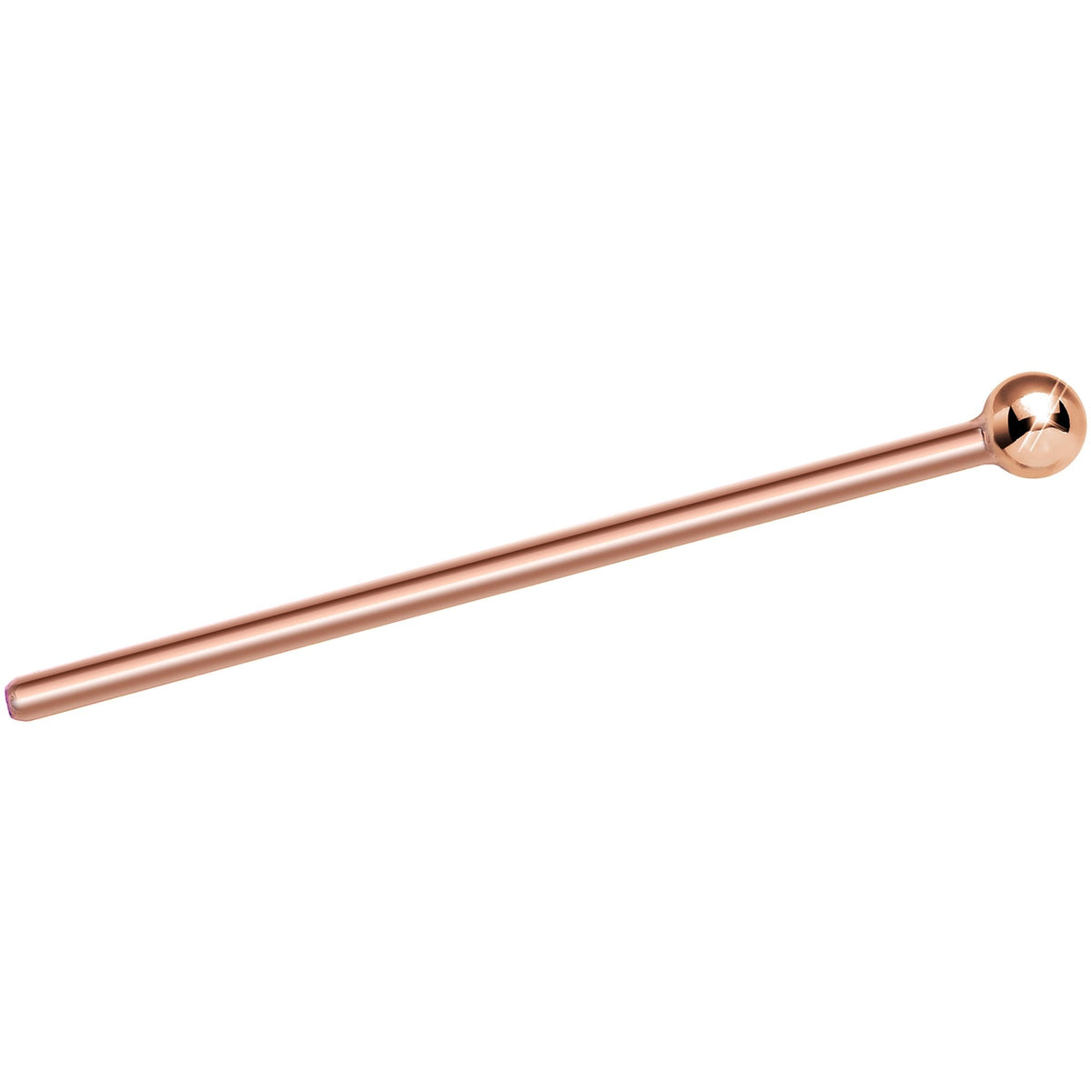 Solid 14K Rose Gold 1.5mm Ball Nose Ring
