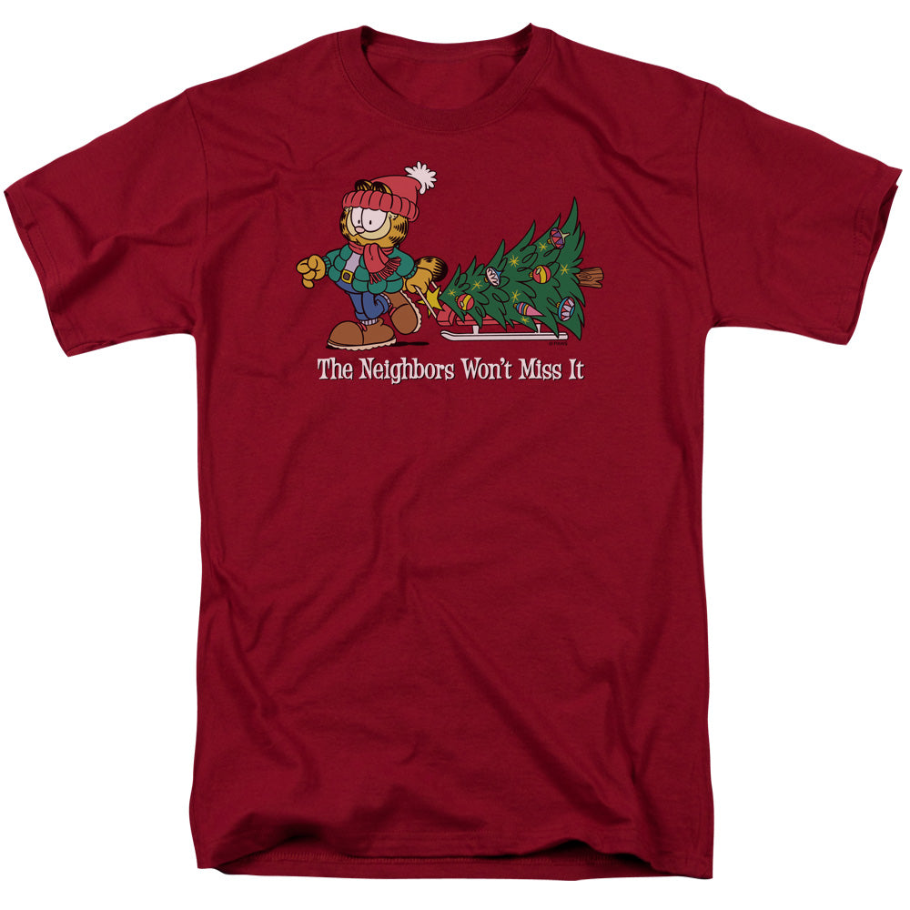 Garfield Wont Miss It Mens T Shirt Cardinal Officially Licensed