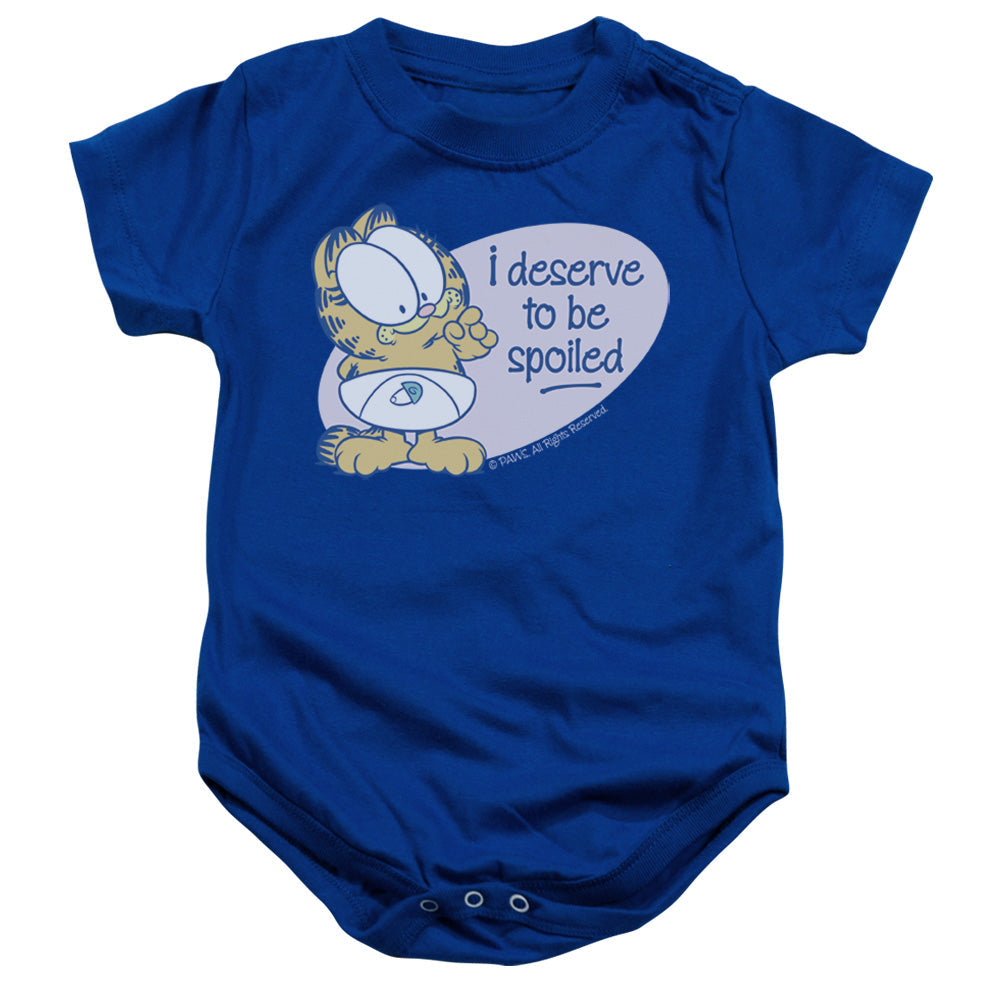 Garfield Deserve to Be Spoiled Infant Baby Snapsuit Royal Blue (6 Mos)