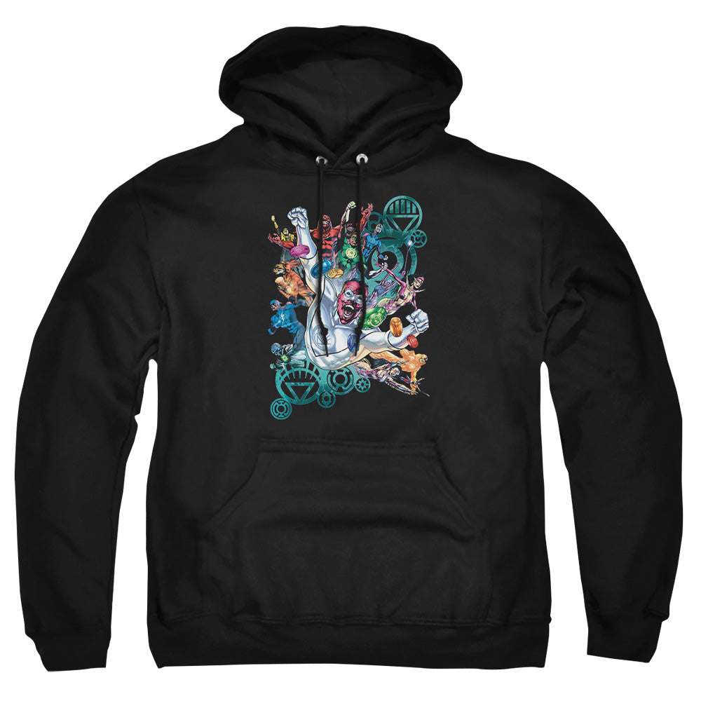 Green Lantern Lanterns Unite Mens Hoodie Black Officially Licensed