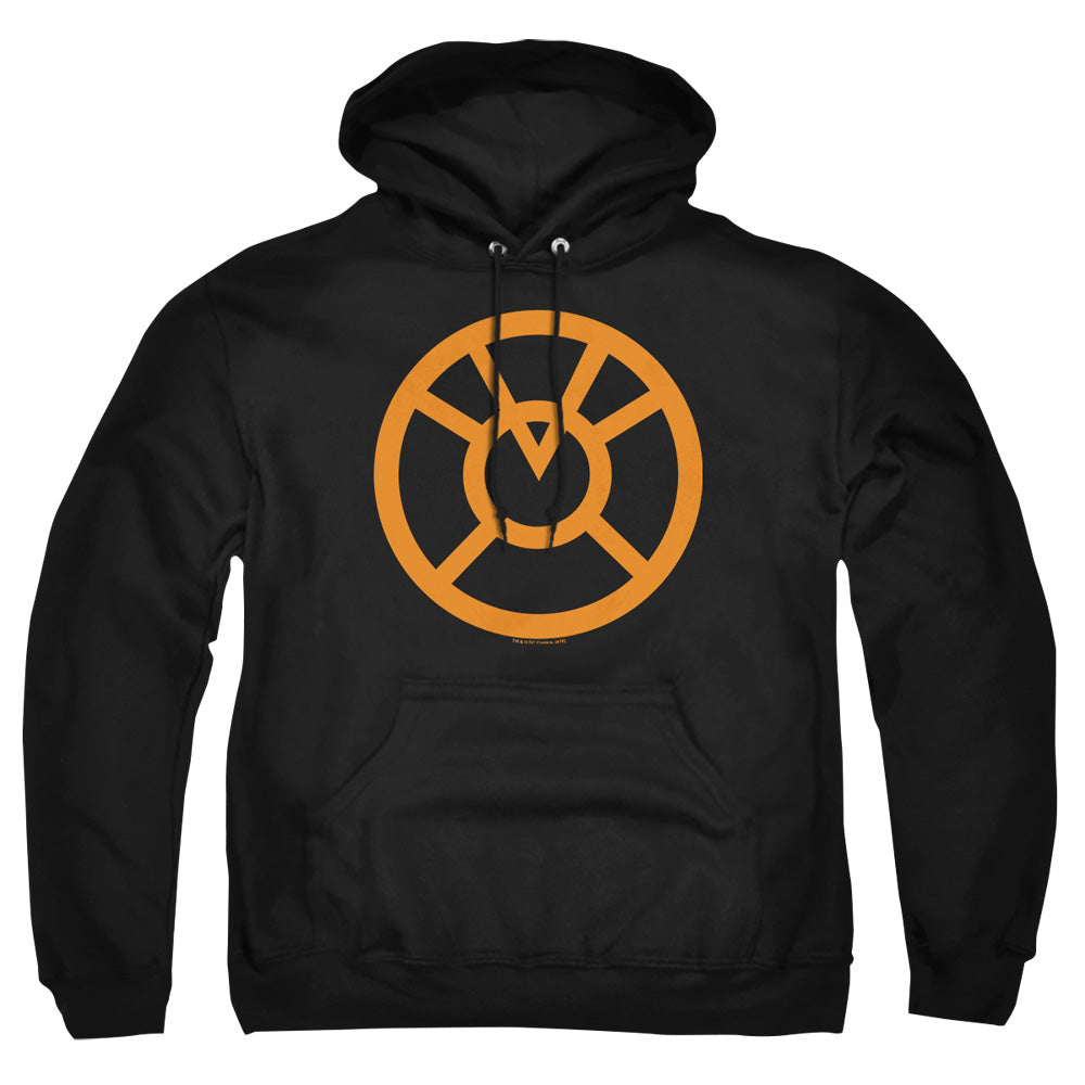 Green Lantern Orange Emblem Mens Hoodie Black Officially Licensed