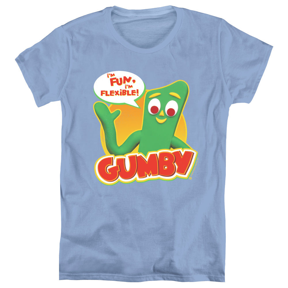 Gumby Fun & Flexible Womens T Shirt Carolina Blue