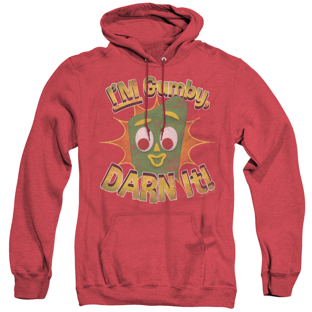 Gumby Darn It Heather Mens Hoodie Red