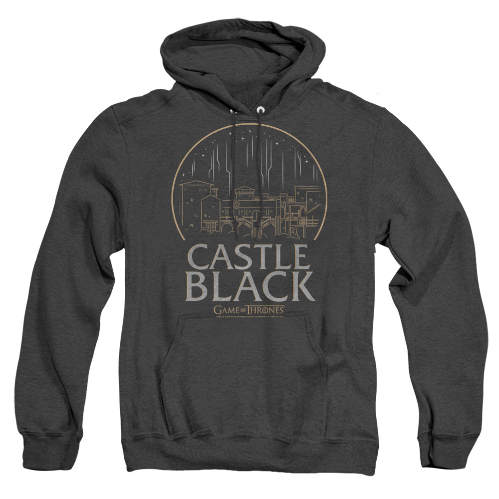 Game Of Thrones Castle Black Mens Heather Hoodie Black Officially Licensed