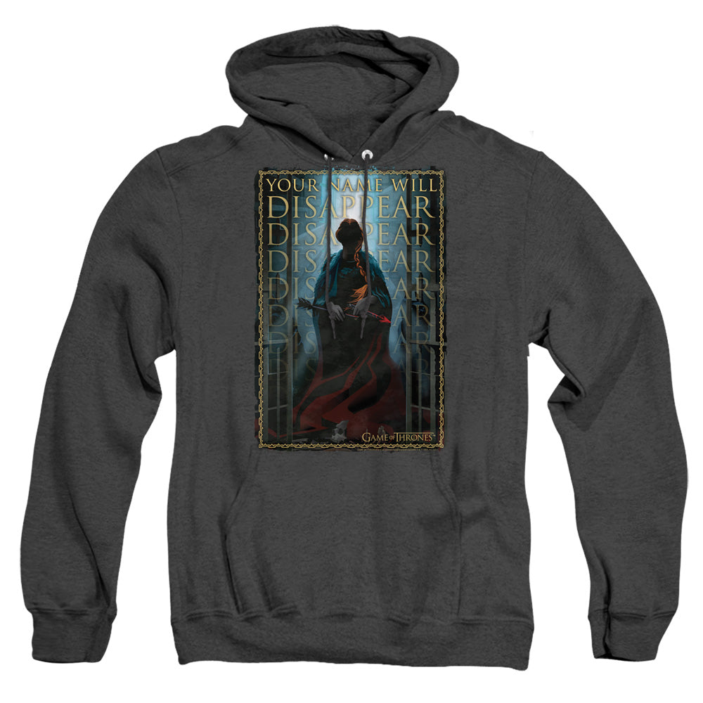 Game Of Thrones Your Name Will Disappear Heather Mens Hoodie Black Officially Licensed