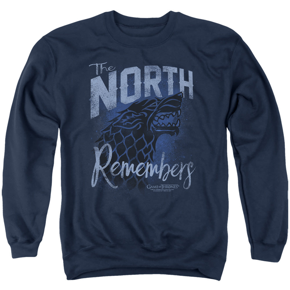 Game Of Thrones The North Remembers Mens Crewneck Sweatshirt Navy Officially Licensed