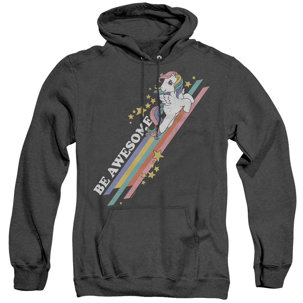 My Little Pony Retro Be Awesome Heather Mens Hoodie Black Officially Licensed