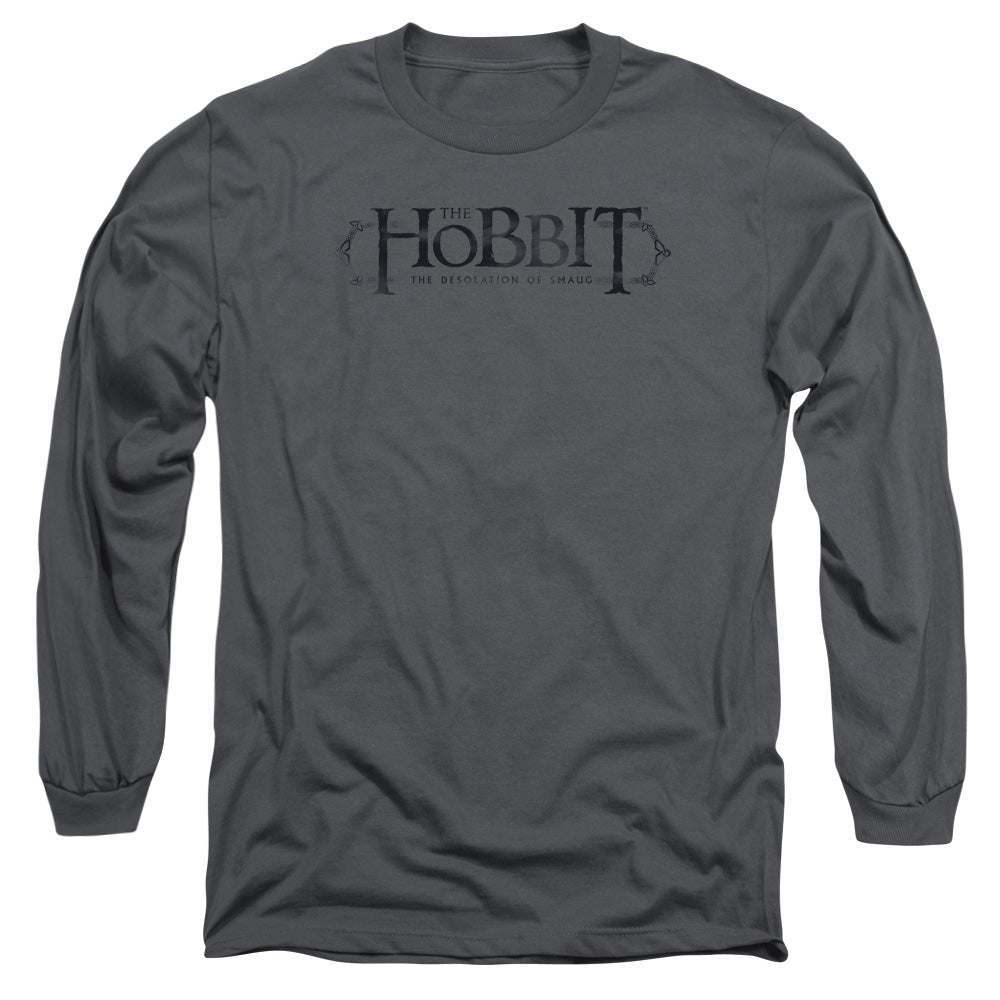 Hobbit Ornate Logo Mens Long Sleeve Shirt Charcoal Officially Licensed