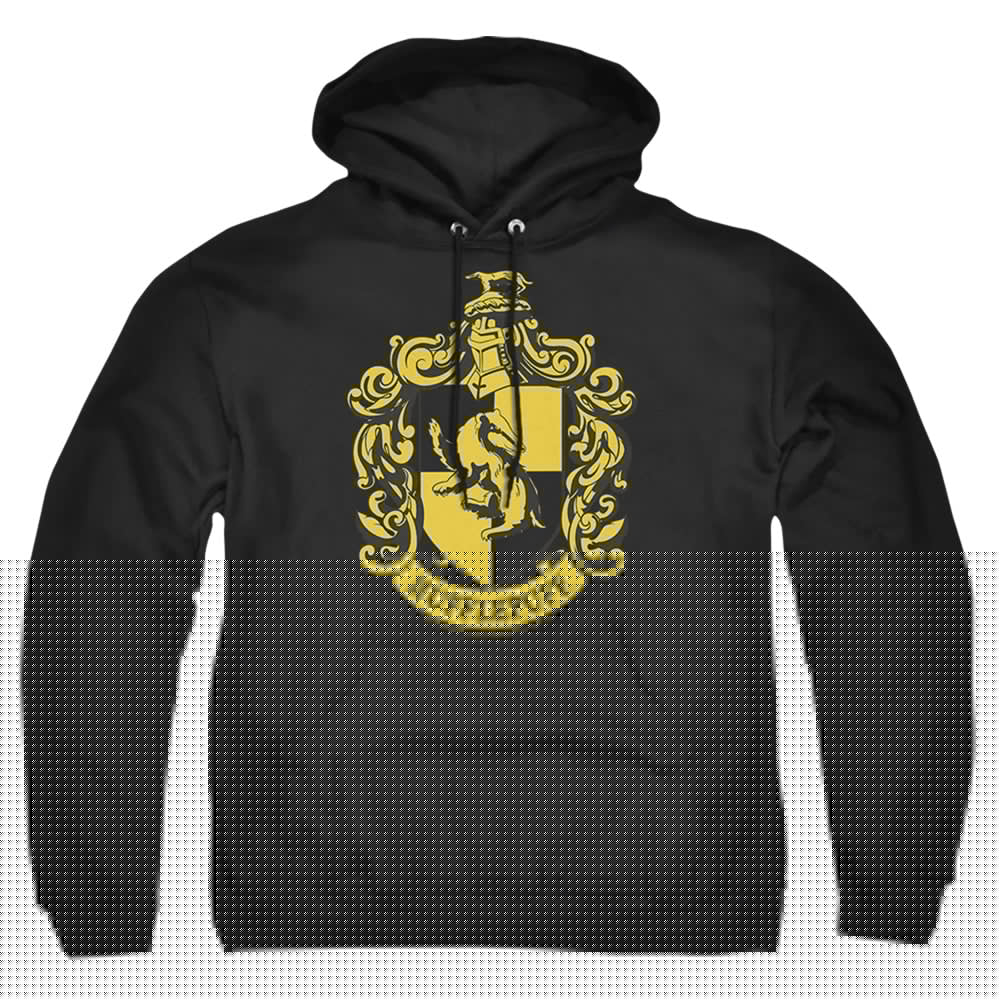 Harry Potter Hufflepuff Crest Mens Hoodie Black Officially Licensed