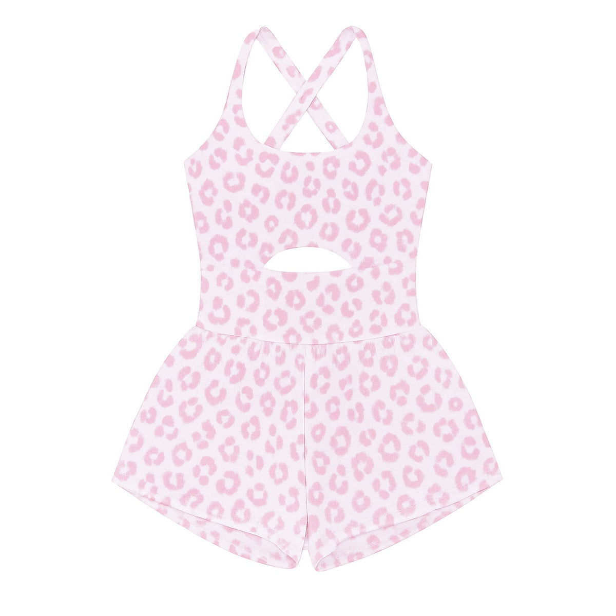 Haddie Romper - Pink Leopard