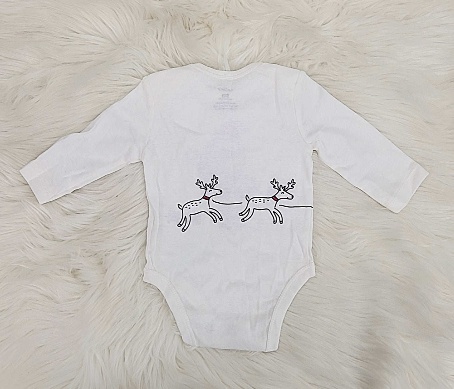 Carter's Infant Bodysuits White – White Santa Bodysuit – Infant/3Months