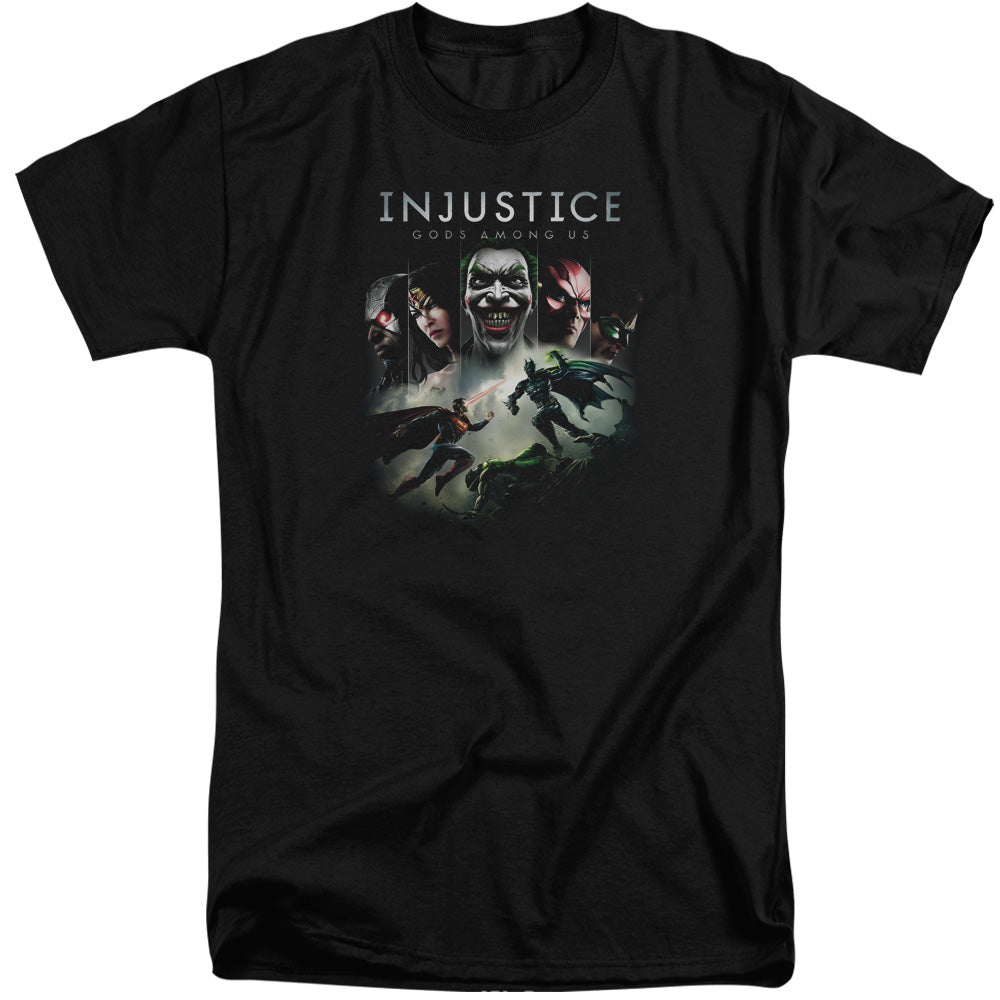 Injustice Gods Among Us Key Art Mens Tall T Shirt Black Officially Licensed
