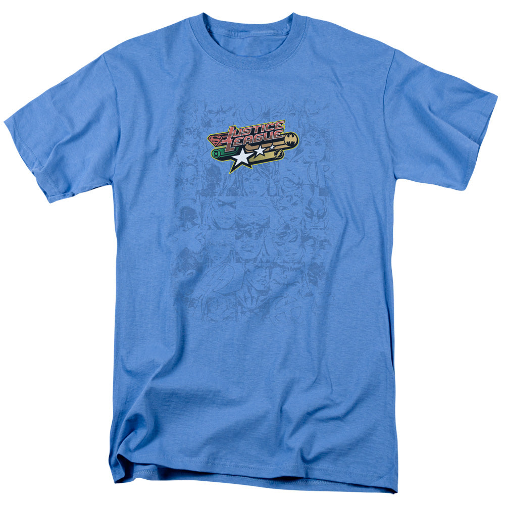 Justice League On Call Mens T Shirt Carolina Blue Officially Licensed